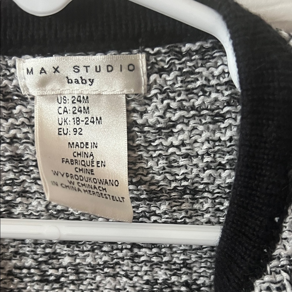 Max Studio Kids Tweed Blazer in Black and White - Picture 2 of 3